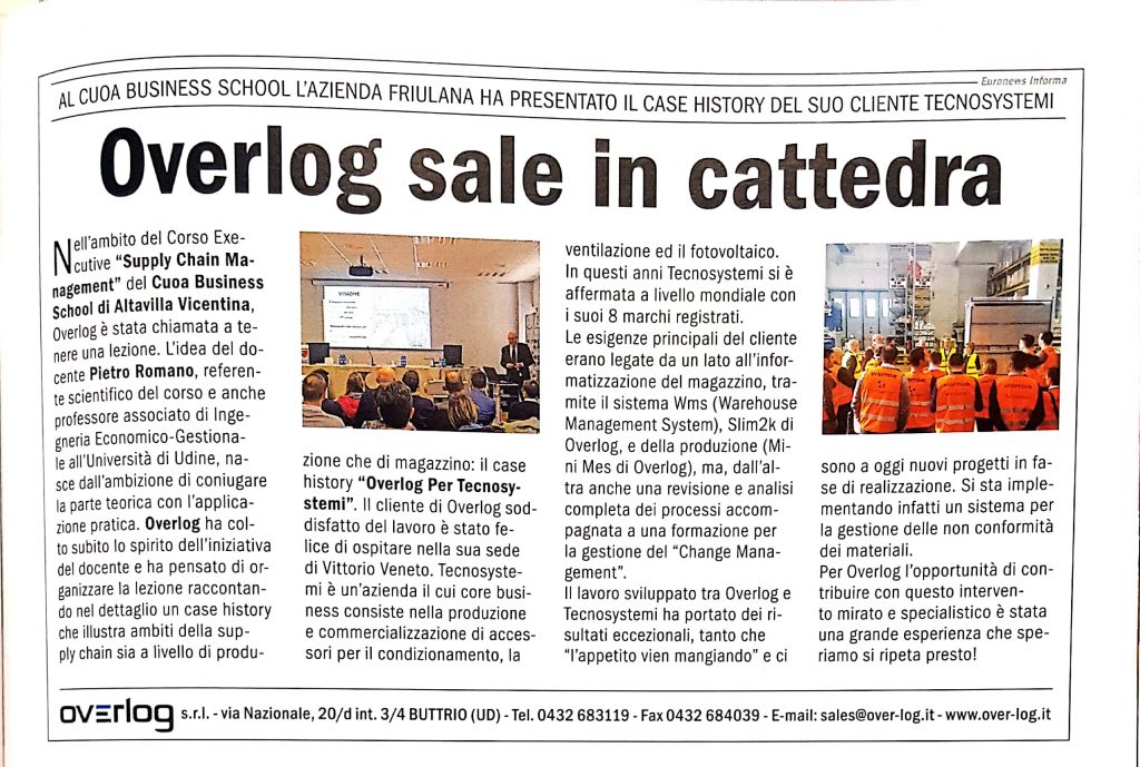 Overlog sale in cattedra